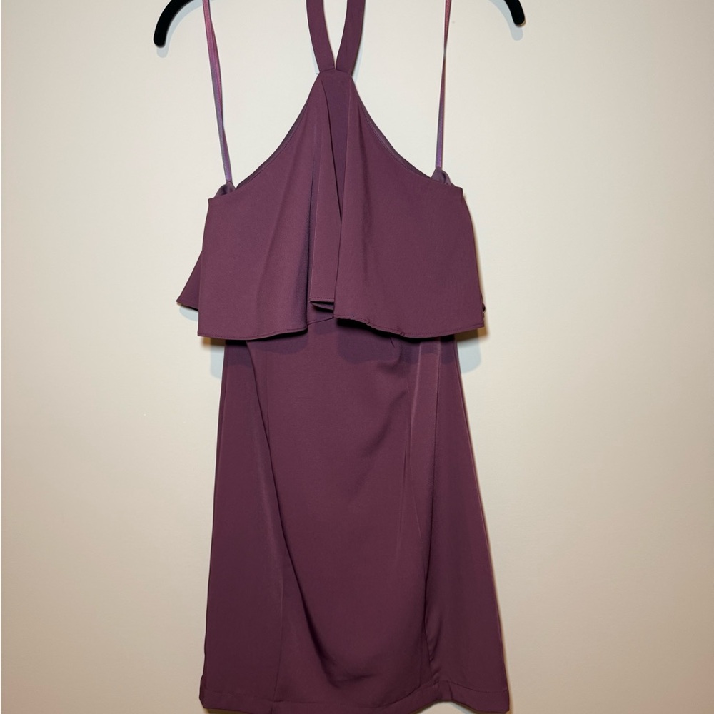 Women's TCEC Plum Purple Halter Neck Mini Dress Size Small